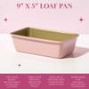 Paris Hilton Nonstick Carbon Steel Bakeware Collection, 9-Inch x 5-Inch Loaf Pan, Dishwasher Safe, Made without PFOA and PFAS, Pink Champagne Two-Tone view 2