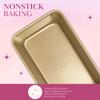 Paris Hilton Nonstick Carbon Steel Bakeware Collection, 9-Inch x 5-Inch Loaf Pan, Dishwasher Safe, Made without PFOA and PFAS, Pink Champagne Two-Tone view 3