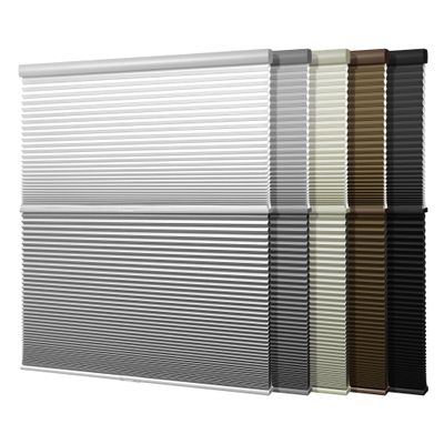 Boolegon Day Night Cordless Cellular Blinds Blackout & Light Filtering 2 Shades in 1 Double Honeycomb Blinds Thermal Insulation Cellular Shades for Windows, White, 57" W x 44" H