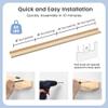 FLYJOE Picture Ledge Shelf, Floating Shelves Set of 2, Solid Pine Wood 72'' Long Large Nursery Book Shelves for Toys Storage, Kids Bookshelf for Living Room Bedroom Decor Books Photo Frames, Natural view 4
