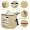 VanlonPro Large Hat Storage Box for Women & Men, 19" D x 17" H Oversized Hat Box OrganizerFoldable Round Travel Hat Boxes with Dustproof Lid, Stuffed Toy Storage Bin Bag (Milk Coffee) view 3