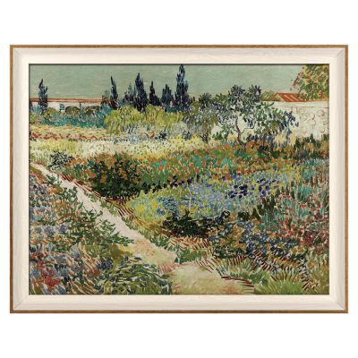 VIYYIEA Framed Canvas Wall Art for Living Room, Vintage Home Decor Landscape Oil Painting Summer Room Decor Bathroom Wall Decor, Gifts for Friends or Family -Garden of Arles-(16"x20")