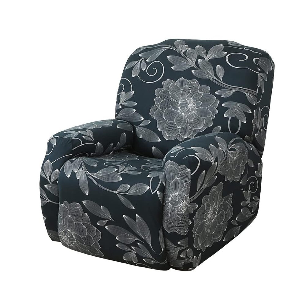 4/6/8 Piece Recliner Chair/Sofa Slipcover With Pockets 2/3/1 Seat Recliner Stretch Sofa Covers Lazy Boy Chair Cover Reclining Couch Slipcover Fallon Collection Slipcover For Recliner With Elastic Bott
