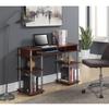 Retro Desk with Shelves - Home Office Computer Desk, Corner Vanity Nail Table - 47" Cherry Finish view 1
