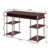 Retro Desk with Shelves - Home Office Computer Desk, Corner Vanity Nail Table - 47" Cherry Finish view 2