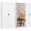 LISSIMO Metal Storage Cabinet with Lock,Lockable Garage Cabinet with 2 Doors and 5 Adjustable Shelves,Tall Steel Cabinets for Garage,Workshop,Gym,School view 1