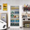 LISSIMO Metal Storage Cabinet with Lock,Lockable Garage Cabinet with 2 Doors and 5 Adjustable Shelves,Tall Steel Cabinets for Garage,Workshop,Gym,School view 2