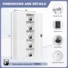 LISSIMO Metal Storage Cabinet with Lock,Lockable Garage Cabinet with 2 Doors and 5 Adjustable Shelves,Tall Steel Cabinets for Garage,Workshop,Gym,School view 3