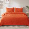 Exclusivo Mezcla Ultrasonic Full Queen Quilt Bedding Set, Lightweight Burnt Orange Bedspreads Soft Modern Geometric Coverlet Set for All Seasons (1 Quilt and 2 Pillow Shams) view 2