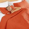 Exclusivo Mezcla Ultrasonic Full Queen Quilt Bedding Set, Lightweight Burnt Orange Bedspreads Soft Modern Geometric Coverlet Set for All Seasons (1 Quilt and 2 Pillow Shams) view 4