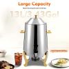 13L 110V Hot Beverage Drink Dispenser, Stainless Steel 95-185 Hot Drinks Dispenser, Coffee Chafer with Faucet For Hotel, Restaurant, Coffee Shop 3.43Gal (Gold view 3
