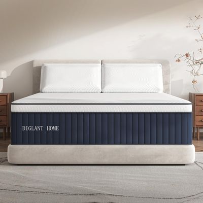 DIGLANT TwinXL Mattress, 14Inch Medium Plush Supportive Memory Foam Hybrid Mattress, Pressure Relief 7-Zone Individual Pocket Springs TwinXL Size Mattress in a Box, CertiPUR-US Certified, 39"*80"
