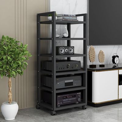 Media Stand with 6-Tier Shelves, Modern AV Cabinet with Ample Storage for Entertainment Stereo Components, Sturdy Audio Rack Stand Tower for Living, Suitable for Home, Store and Office ( Color : A , S