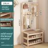 YIYHFKM Large Coat Rack Shoe Bench,4-in-1 Hall Tree Shoe Rack for Entryway,3-Tier Storage Shelf and Hooks Removable, Shoe Storage Shelves and Padded Seat Cushions, for Bedroom, Hallway,Size,50-84cm view 2