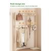 YIYHFKM Large Coat Rack Shoe Bench,4-in-1 Hall Tree Shoe Rack for Entryway,3-Tier Storage Shelf and Hooks Removable, Shoe Storage Shelves and Padded Seat Cushions, for Bedroom, Hallway,Size,50-84cm view 3