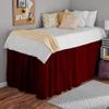 Dorm Bed Skirt Twin XL  56 Inch Tailored Drop, Split Corners, College Dorm Essential, 100% Microfiber Fabric (Burgundy, Twin XL-56) view 2