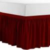 Dorm Bed Skirt Twin XL  56 Inch Tailored Drop, Split Corners, College Dorm Essential, 100% Microfiber Fabric (Burgundy, Twin XL-56) view 4