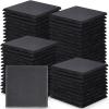 72 Pieces Slate Drink Coasters, GOH DODD 4 Inch Black Coasters Stone Coaster Set, Laser Engraving Blanks with Anti-Scratch Bottom for Home Office Bar Outdoor Housewarming Gifts Wedding Party, Square view 1