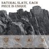 72 Pieces Slate Drink Coasters, GOH DODD 4 Inch Black Coasters Stone Coaster Set, Laser Engraving Blanks with Anti-Scratch Bottom for Home Office Bar Outdoor Housewarming Gifts Wedding Party, Square view 2