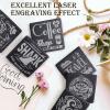 72 Pieces Slate Drink Coasters, GOH DODD 4 Inch Black Coasters Stone Coaster Set, Laser Engraving Blanks with Anti-Scratch Bottom for Home Office Bar Outdoor Housewarming Gifts Wedding Party, Square view 4