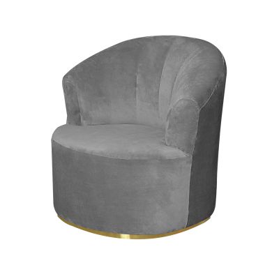 DEZYPZAM Armchair Slipcover, Velvet Swivel Barrel Chair Cover, Stretch Barrel Chair Covers, for Living Room Furniture Protector, Club Chair Slipcover (Grey)