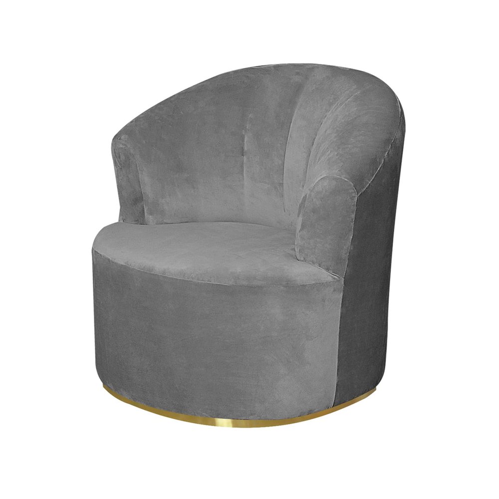 DEZYPZAM Armchair Slipcover, Velvet Swivel Barrel Chair Cover, Stretch Barrel Chair Covers, for Living Room Furniture Protector, Club Chair Slipcover (Grey)