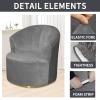 DEZYPZAM Armchair Slipcover, Velvet Swivel Barrel Chair Cover, Stretch Barrel Chair Covers, for Living Room Furniture Protector, Club Chair Slipcover (Grey) view 2