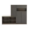 NCKMYB Entryway Cabinet with Storage, Large Shoe Cabinet with 3 Doors and Padded Seat, for Entrance Hallway, Dark Grey view 4