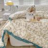 100% Cotton Quilt Core - King Size Lace Soy Fiber Quilt Thickened Warm Spring Autumn Quilt Print Floral Oversized Coverlet(D,220240cm/2.8kg) view 1