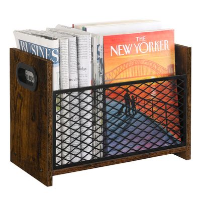 YINMIT Magazine Holder, Magazine Rack Floor, Magazine Storage Basket, File Holder Organizer, Folder Organizer for Magazines, Books, Newspapers, Tablets (Medium)
