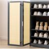 Solid Wood Entryway Shoe Rack, Space-Saver, Dustproof Furniture for Home Living Room, Gray MINGPING (Color : 88x33x100cm Glass Door) view 2