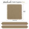 60 Pack Handmade Cloth Napkins with Fringe,Caramel Cotton Linen Napkins,Natural Soft Rustic Cotton Dinner Napkins for Wedding Party Event Table Decoration(16 * 16 Inch) view 2