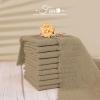 60 Pack Handmade Cloth Napkins with Fringe,Caramel Cotton Linen Napkins,Natural Soft Rustic Cotton Dinner Napkins for Wedding Party Event Table Decoration(16 * 16 Inch) view 3