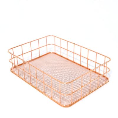 Rose Gold Storage Box Desktop Basket Modern Storage Storage Stationery Cards and Envelopes Set Floral (D, One Size)