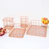 Rose Gold Storage Box Desktop Basket Modern Storage Storage Stationery Cards and Envelopes Set Floral (D, One Size) view 2