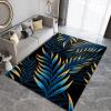 Abstract Chic Blue Yellow Green Palm Leaves Art Living Room Area Rug, Luxury Home Decor Entryway Rug, Non-Shedding Non Slip Low Pile Washable Soft Mat for Bedroom Hallway Office 6x9ft view 1