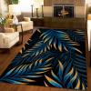 Abstract Chic Blue Yellow Green Palm Leaves Art Living Room Area Rug, Luxury Home Decor Entryway Rug, Non-Shedding Non Slip Low Pile Washable Soft Mat for Bedroom Hallway Office 6x9ft view 3