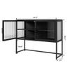 GAOMON Buffet Cabinet with Glass Doors, Sideboard with Adjustable Shelves, Freestanding Storage Cabinet for Kitchen, Living Room, Dining Room, Black view 2