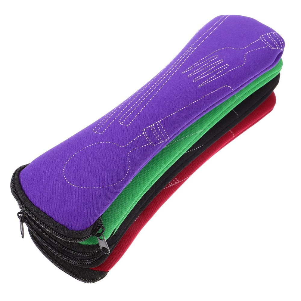 4pcs Portable Cutlery Storage Bag with Zipper Multi-function Utensil Pouch for Camping Picnics Bbq and Wear-resistant Fork Spoon Organizer Reusable Tableware Carrier Bag