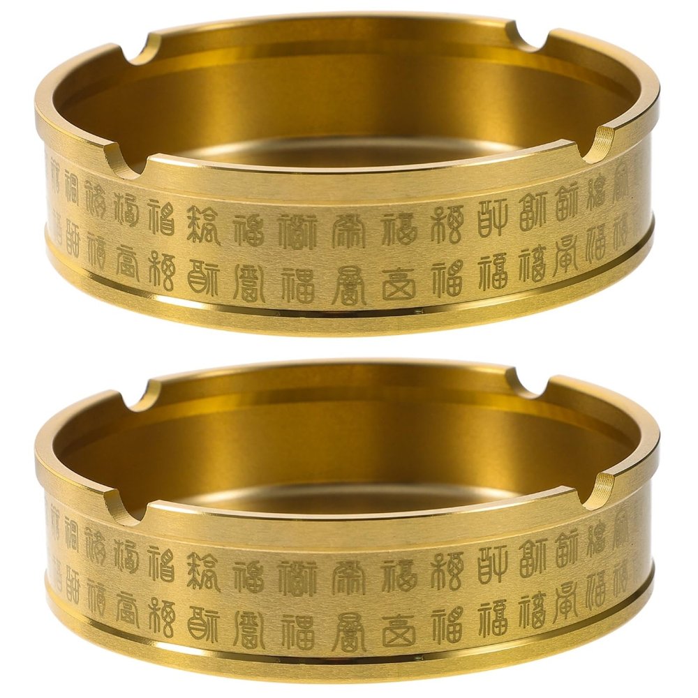 2pcs Ashtray Coffee Table Decorations Desktop Decor Outdoor Home Decor Dining Table Centerpieces Ash Holder Metal Trays Ash Tray Office Concise