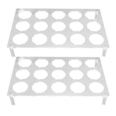 2 Set 15 Slots Flat Countertop Coffee Pod Holder, Coffee Pod Holder, Acrylic Coffee Pod Storage Holder Coffee Capsule Storage Tray Coffee Pod Storage Container for Coffee Bar, Coffee Capsule Storage