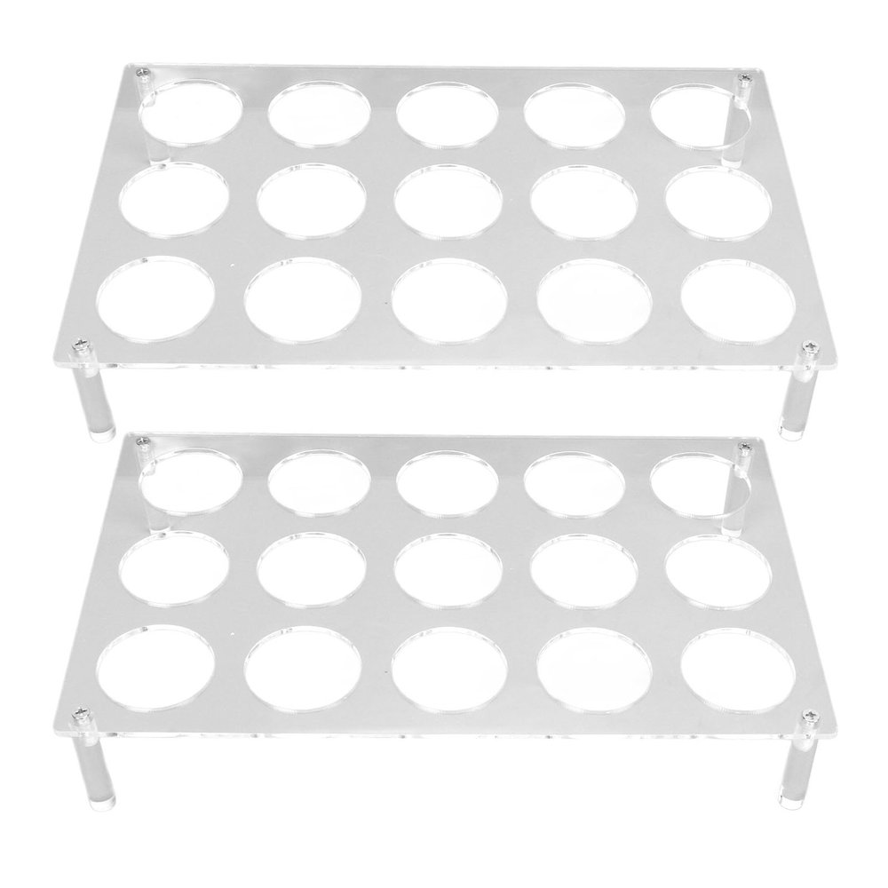 2 Set 15 Slots Flat Countertop Coffee Pod Holder, Coffee Pod Holder, Acrylic Coffee Pod Storage Holder Coffee Capsule Storage Tray Coffee Pod Storage Container for Coffee Bar, Coffee Capsule Storage