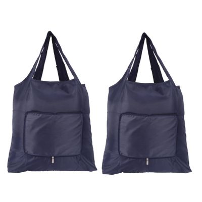 Ciieeo 2pcs Portable Oxford Shopping Tote Bags Grocery Storage Pouches for Beach Travel and Everyday Use