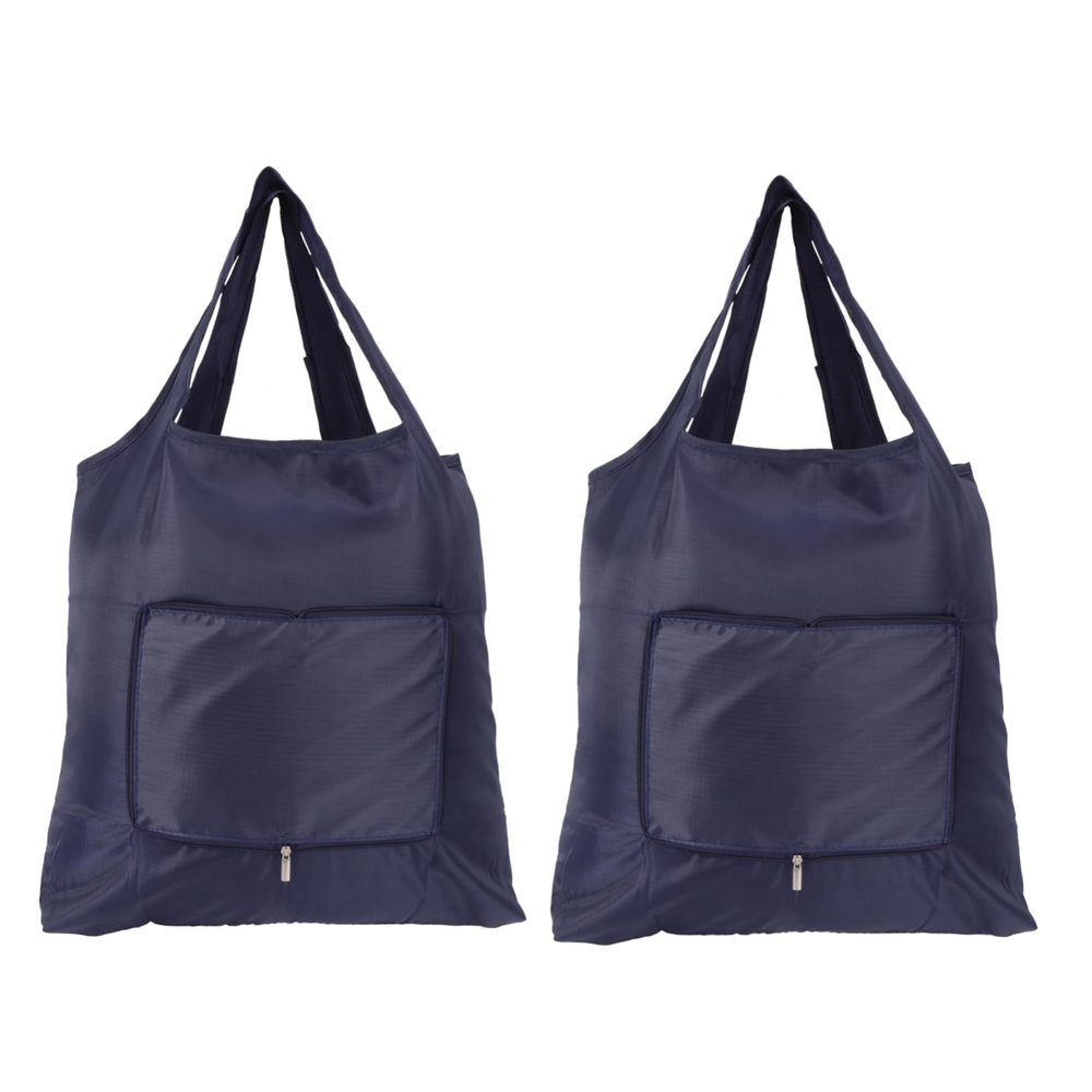 Ciieeo 2pcs Portable Oxford Shopping Tote Bags Grocery Storage Pouches for Beach Travel and Everyday Use