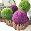 ATYUJKB Artificial Plant Topiary Ball 18in, Faux Boxwood Decorative Balls, Decorative Faux Greenery Fake Plants, Garden Spheres Large Outdoor, Artificial Topiary Plant Grass Ball view 3