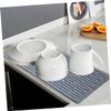 Ciieeo 2pcs Dish Mat for Kitchen Heat Insulation Draining Pad Grey Versatile Drain Mat for Quick Drying Dishes Space-saving Storage for Sink and Countertop view 3
