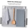 Ciieeo 2pcs Dish Mat for Kitchen Heat Insulation Draining Pad Grey Versatile Drain Mat for Quick Drying Dishes Space-saving Storage for Sink and Countertop view 4