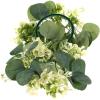 Alipis Artificial Eucalyptus Wreath Candle Rings: 2Pcs Simulation Eucalyptus Leaves Wreaths Candle Rings Tabletop Decor for Home Wedding Easter 3Inch Center view 1