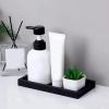Countertop and Vanity Tray, Silicone Storage Tray Flexible Silicone Soap Tray for Kitchen Shatterproof Soap Dispenser Countertop Sink Vanity Tray for Bathroom Counter Perfume (Marbling Black) view 4