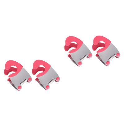 MAGICLULU 4pcs Stainless Steel Spoon Rest Clip - Pot Holder -scald Rubber Kitchen Gadget for Spatulas and Utensils Compact Red Design